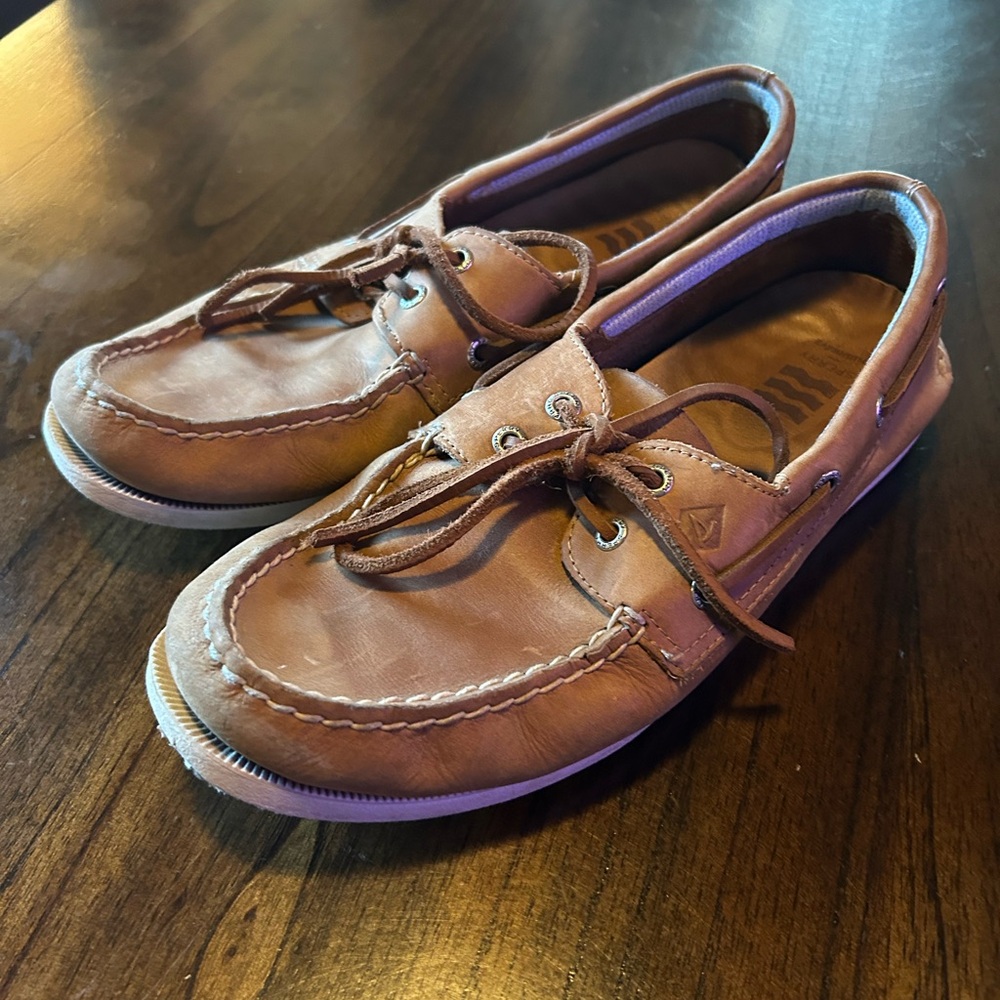 Sperry Tan Leather Boat Shoes